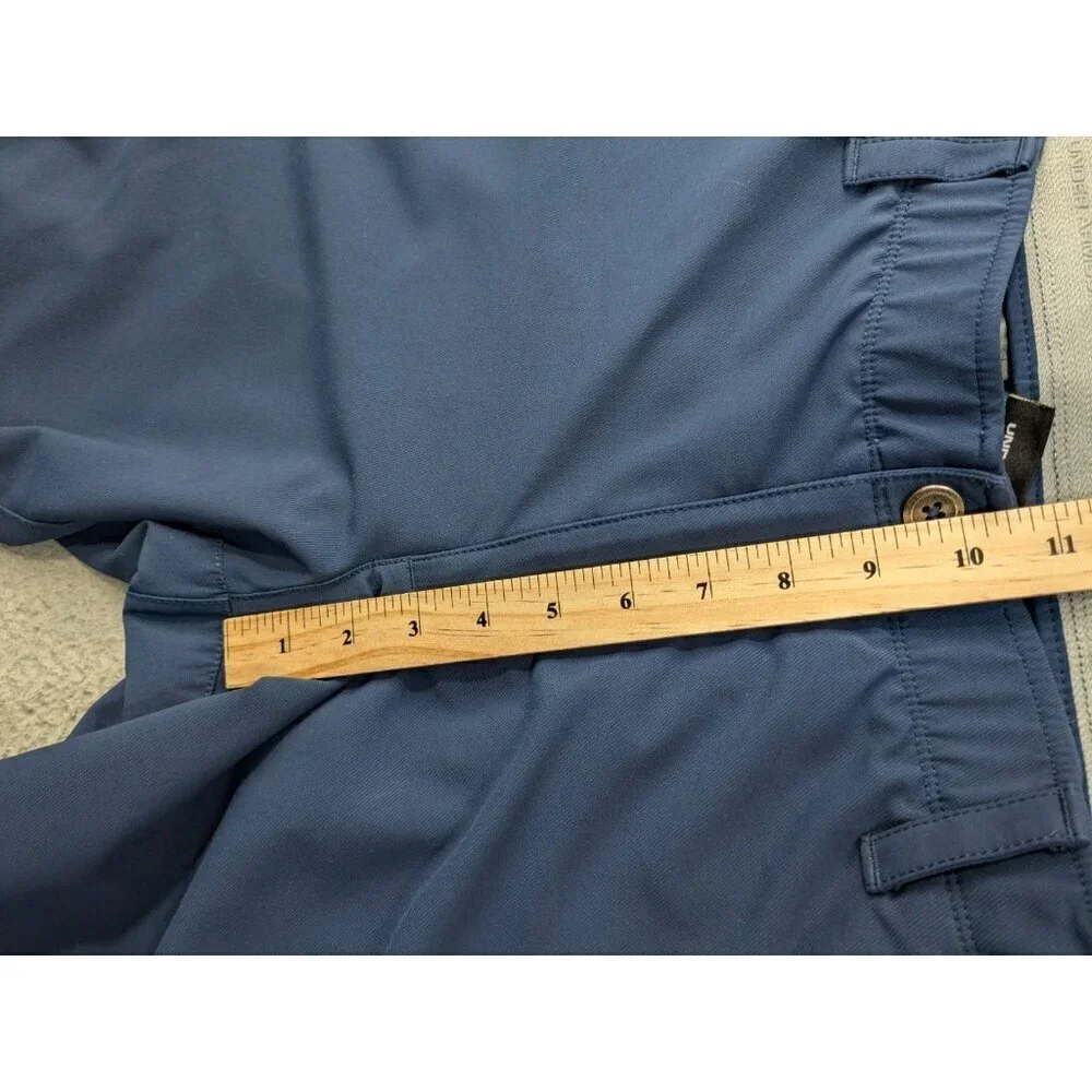 Under Armour Golf Pants Mens 36x34 (Meas 34x31) Blue Nylon Blend Stretch Chino